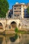 View on the Sant Angelo bridge over the Tiber river