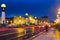 View of Sant Sebastian. Zurriola bridge in evening