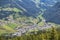 View at santa cristina village in Val Gardena at Italy from a mountain