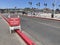 View of Santa Cruz Wharf toward city with No Fireworks Allowed outdoors sign - Santa Cruz, California, USA - July 2, 2023