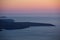 View of Santorini beach at nightfall in Greece