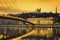 View of Saone river at Lyon at sunset