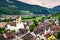 View of Sargans town in the Swiss Alps