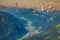 View from Sass Pordoi peak in Dolomiti