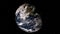 View from satellite flying over Planet Earth from space 3D illustration orbital view, our planet from the orbit