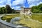 View of Savoy Royal Palace from inner gardens Turin Italy