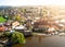 View of Sazava River and St. Peter`s and Paul`s Church from Ledec Castle, Ledec nad Sazavou, Czech Republic