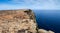 View of the scenic cliff coast of Lampedusa