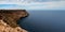 View of the scenic cliff coast of Lampedusa