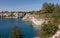 View of the scenic flooded mine - Zakrzowek lake in Krakow, Poland