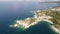 View of scenic Kassiopi shoreline, Corfu island, Greece