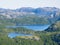 View of scenic lakes on the way to Preikestolen, Norway