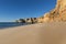 View of the scenic Marinha Beach Praia da Marinha in the Algarve region
