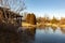 View of a scenic park at an afternoon in late autumn