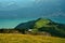 View from Schafberg mountain to Lake Wolfgangsee.