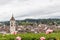 View of Schaffhausen old town from garden