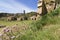 View of the scheduled monument at Porthwen including Beehive Brick Kilns on the site of the post-medieval industrial brickworks