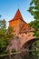 View of Schlayerturm in German town Nurnberg