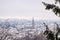 View from Schlossberg in Graz to Herz-Jesu-Church in winter