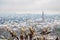 View from Schlossberg in Graz to Herz-Jesu-Church in winter