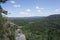 View from Schrammsteine massif over beautiful hilly landscape