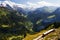 View of the Schynige Platte cog railway in Switzerland