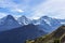 View from Schynige Platte on the famous Eiger, Moench and Jungfrau mountain range