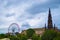 View of Scott Monument, Princes Street Gardens and Edinburgh Fes