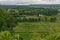 View of the Scottish countryside with creatively landscaped green meadows