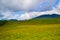 View of Scottish Highlands, in Scotland. Beautiful green grass f