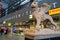 View of sculpture at the northern entrance gate to Wien Hauptbahnhof, the main railway station