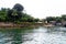 View from the sea of the architecture of the fort of Morro de Sao Paulo