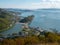 View of the sea bay and seaport from Mishennaya Sopka. Kamchatka Peninsula, Russia