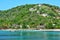 View from the sea on Canouan island. Saint Vincent and the Grenadines.