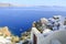 View of sea from castillo area of Oia village in Santorini island