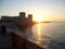 View of the sea and castle of Trani Bari Italy