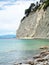 View of the sea and cliff in summer. Blue Abyss, Gelendzhik, Russia