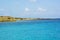 View from sea on coast of Cyprus and cliffs