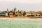 View from the sea on coastline of Swakopmund German colonial tow