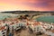 View of the sea from a height of Pope Luna`s Castle. Valencia, S