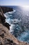 View on the sea and its abyss in Sardinia, Italy.