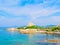 View of the sea and a part of the coast in Alghero. Sardinia, Italy.