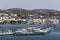 View of the sea port of Adamas village on Milos island, Greece.