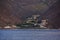 View from the sea of the port area of Jamestown, Saint Helena island