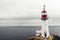 View of the sea and Sheringham Point Lighthouse. Shirley, Canada.