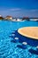 View of the Sea Shore from the pool of one of the hotels of the Black Sea resort of Albena.