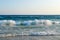 View of the sea. The wave hits the sandy beach. Cyprus