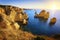 View seafront at sunrise, Algarve