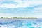 View of the seascape, Maldives, Indian Ocean. Copy space for tex