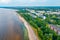View of the seaside promenade in Sillamae in Estonia